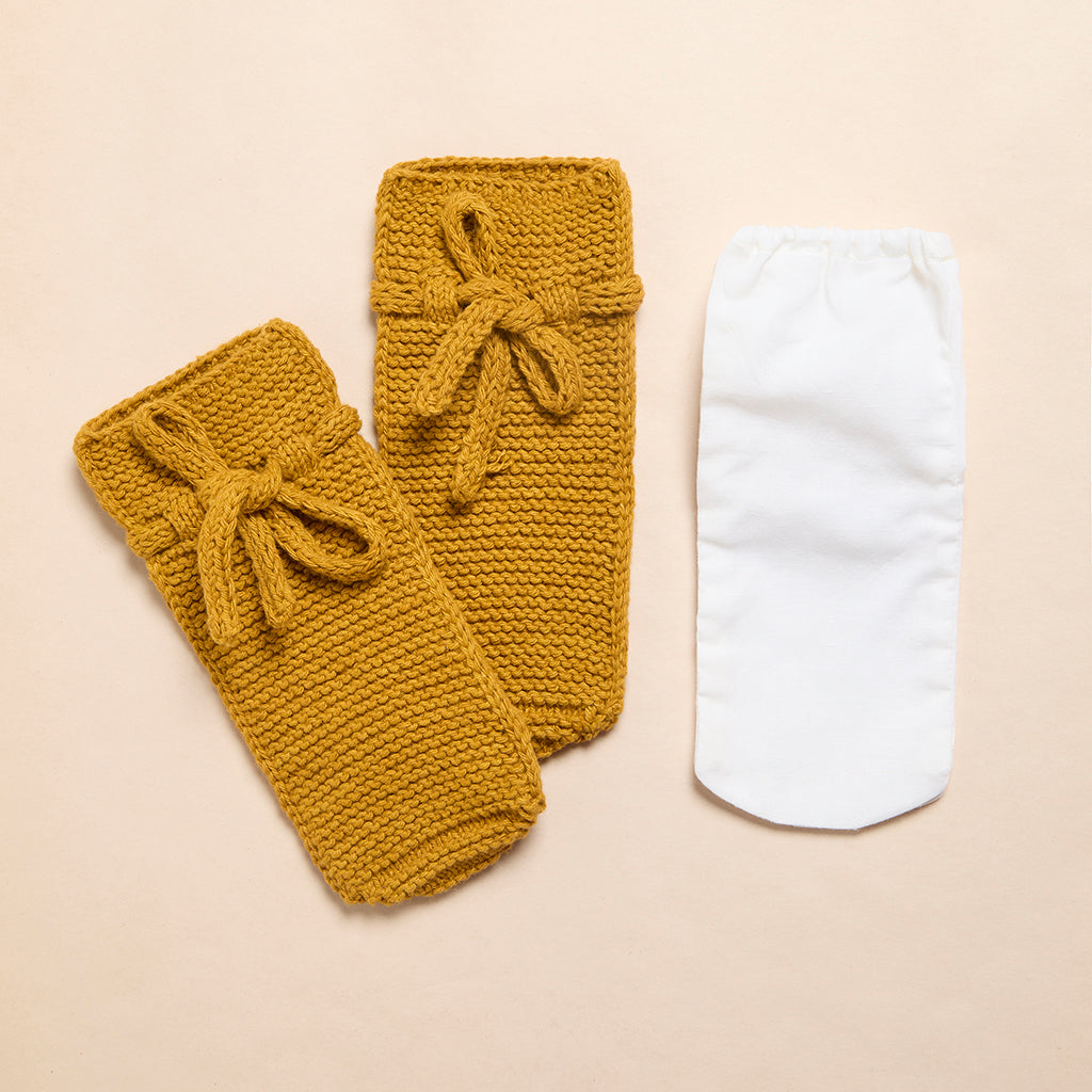 Dandelion Pouch Booties in Merino Wool or Organic Cotton